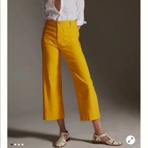 Anthropologie | Maeve Colette Cropped Wide-Leg Pants in Maize Yellow